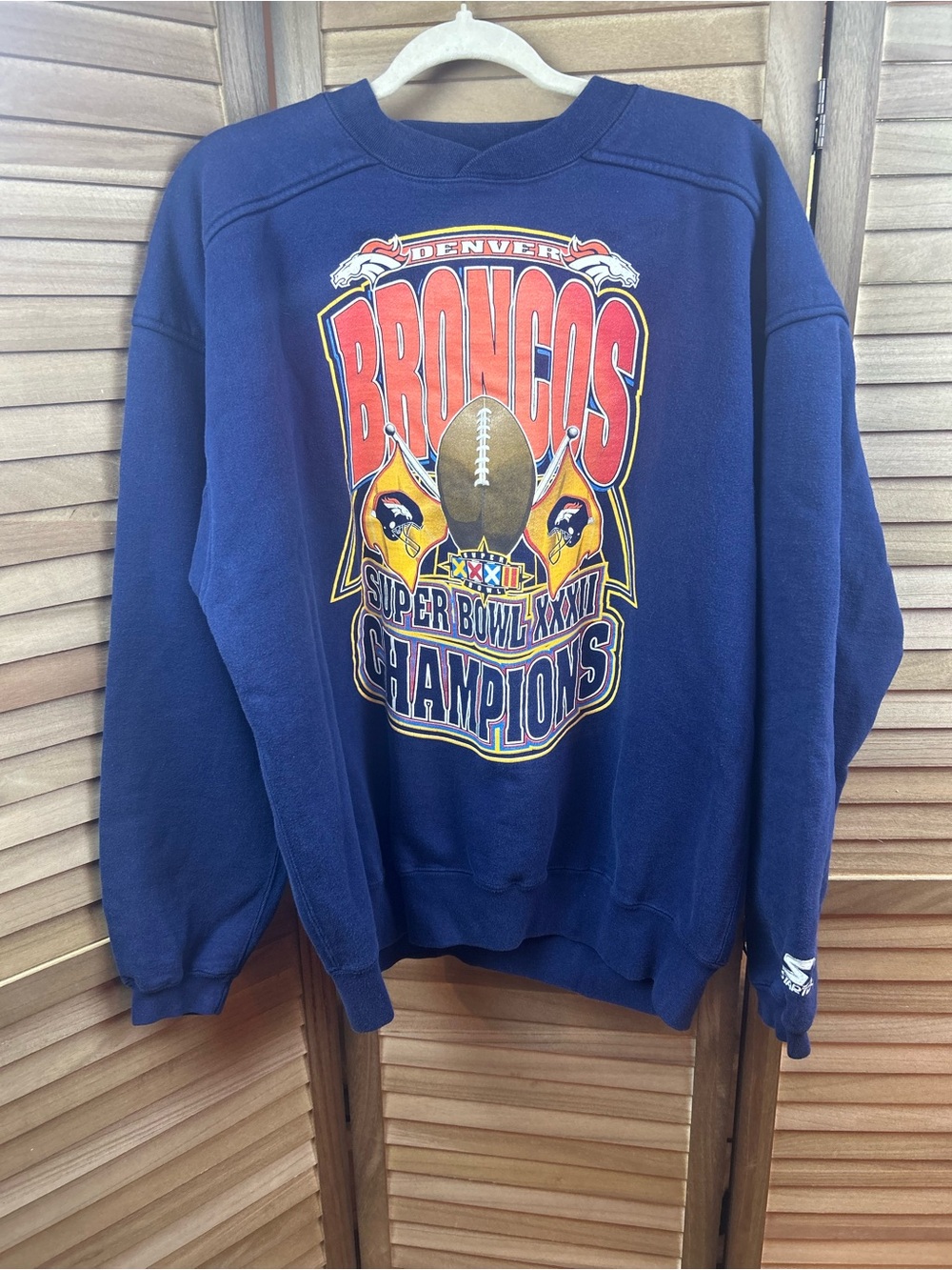 Vintage 1998 Denver Broncos Super Bowl XXXII Champions Starter Sweatshirt Large